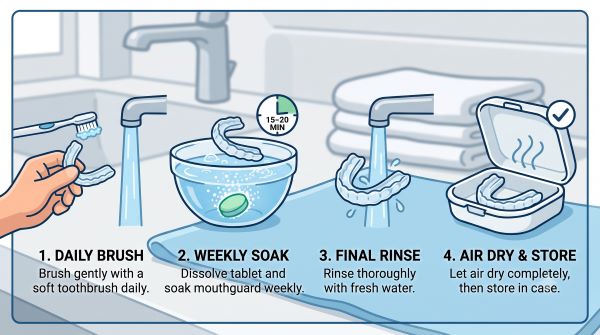 How can I clean my mouthguard? Hygiene, Care, Cleaning, and Storage Step by Step guide How can I deep clean my mouthguard