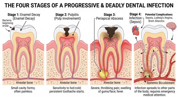 How long until a tooth infection kills you? 2026 Guide How long until a tooth infection kills you, The Four Stages of a Deadly Dental Infection