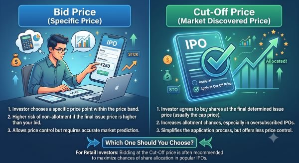 What is Bid Price in IPO? Complete Guide & Winning Bidding Strategies for 2026 Bid Price vs. Cut-Off Price: Which One Should You Choose?